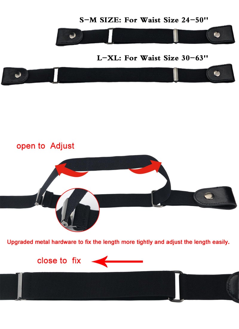 maikun 2 Pack Buckle Free Belt, Black stretch Buckleless Belt, No Buckle Design, Waist Size 24-50'' - Image 4